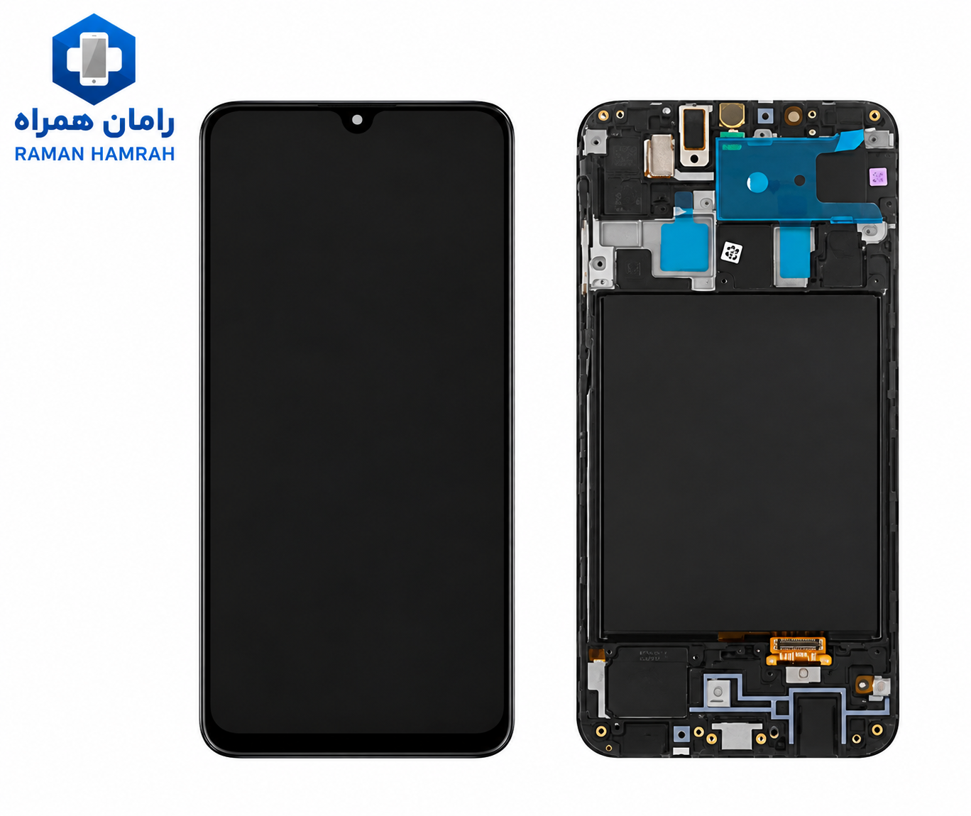 تاچ و ال سی دی سامسونگ Galaxy A20 A205 با فریم مشکی (شرکتی)