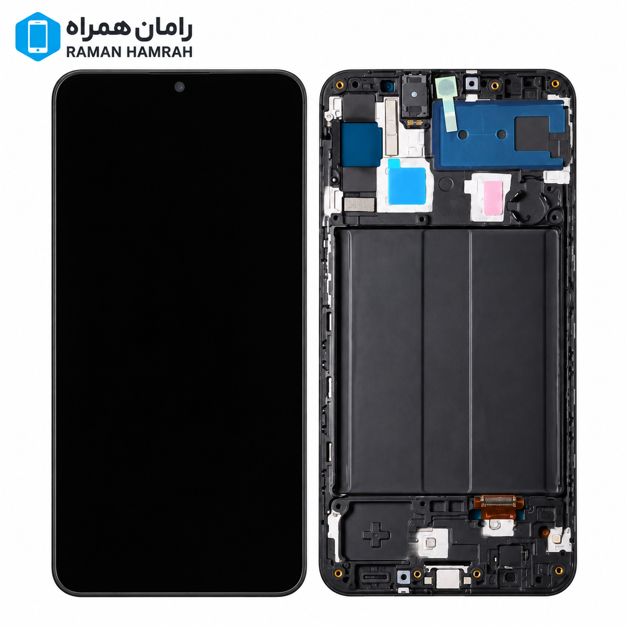 تاچ و ال سی دی سامسونگ Galaxy A30 A305 با فریم اسمبلی مشکی (شرکتی)
