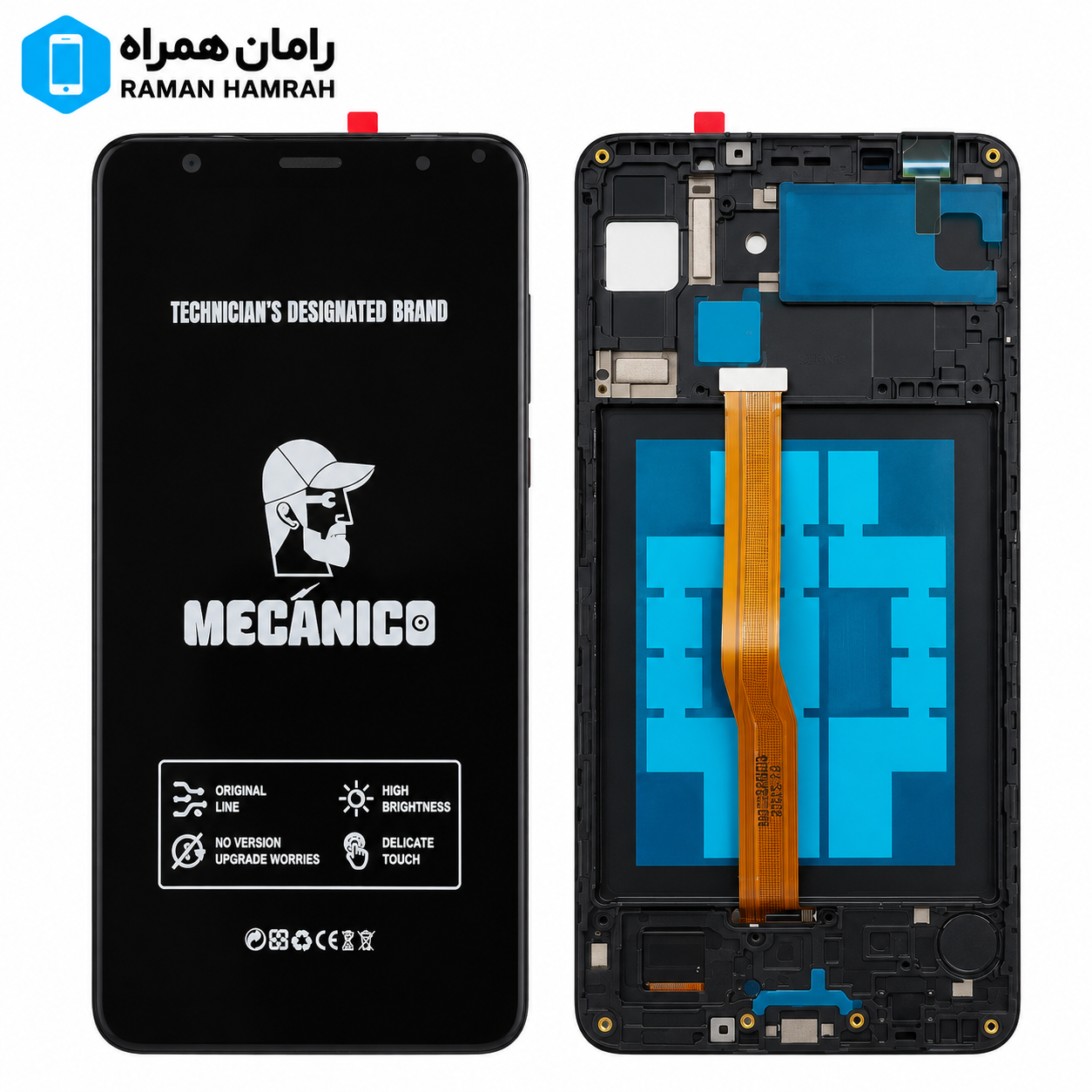 تاچ و ال سی دی سامسونگ Galaxy A7 2018 A750 با فریم برند مکانیکو Mecanico T2O
