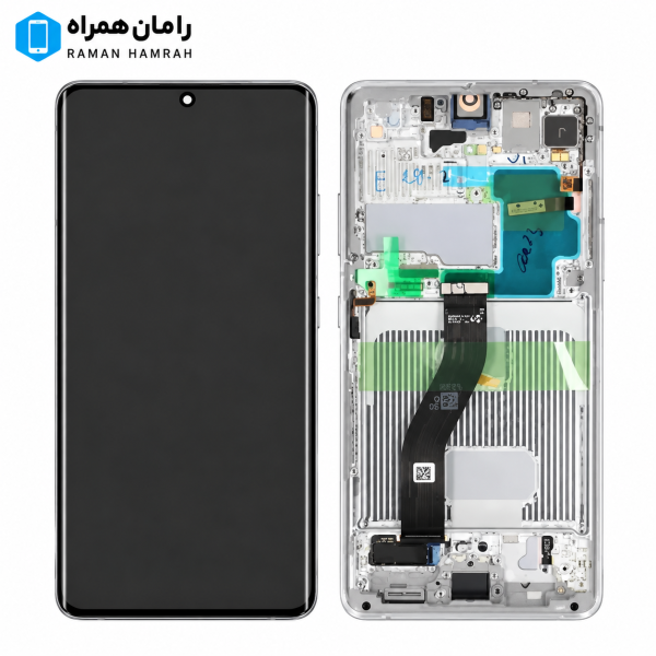 تاچ و ال سی دی سامسونگ Galaxy S21 Ultra با فریم اسمبل نقره‌ای (شرکتی)