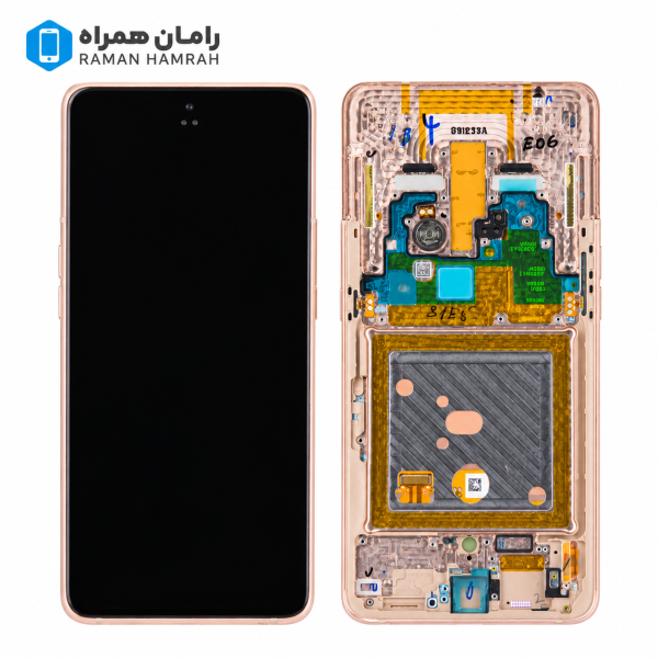 تاچ و ال سی دی سامسونگ Galaxy A80 A805 شرکتی با فریم طلایی